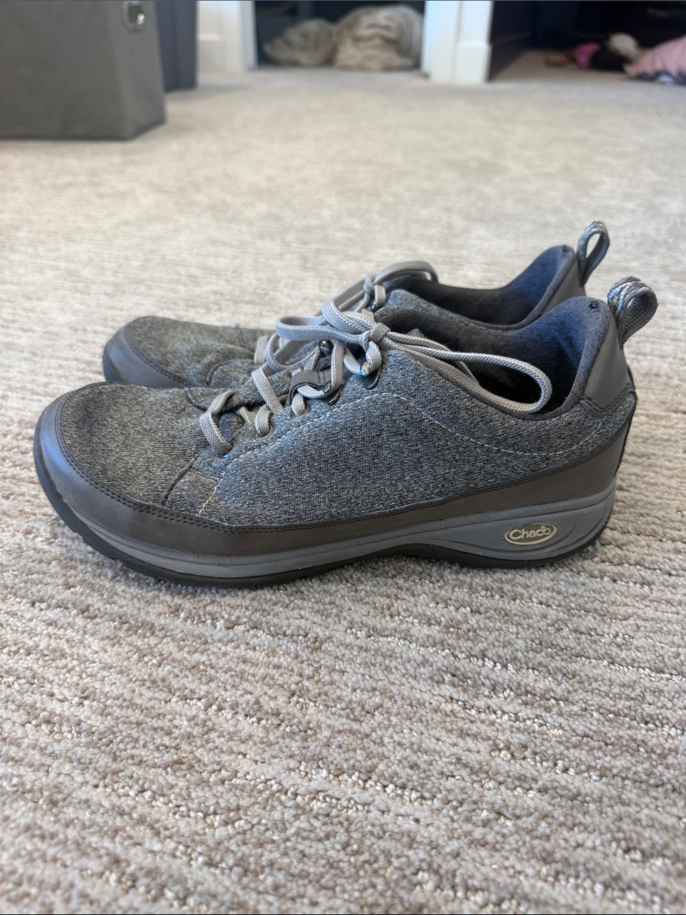 Chaco Womens Kanarra Gray Low-Top Lace Sneakers